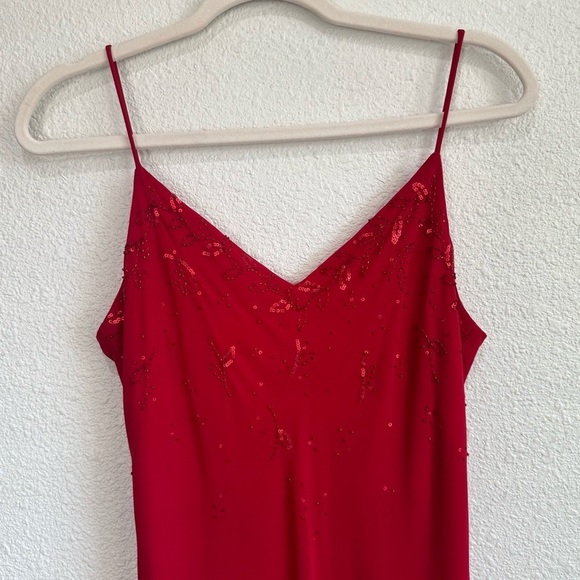 VTG Y2K Xcape Womens 10 Maxi Dress Beaded Red Fairycore Boho Romantic Dainty - Picture 2 of 13